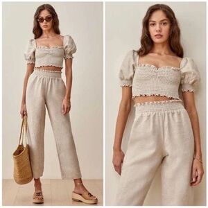 Reformation Mora Linen Top & Pants Set